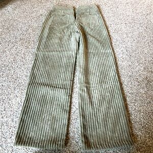 Lane 201 Velvet Flare Pants in Sage Green